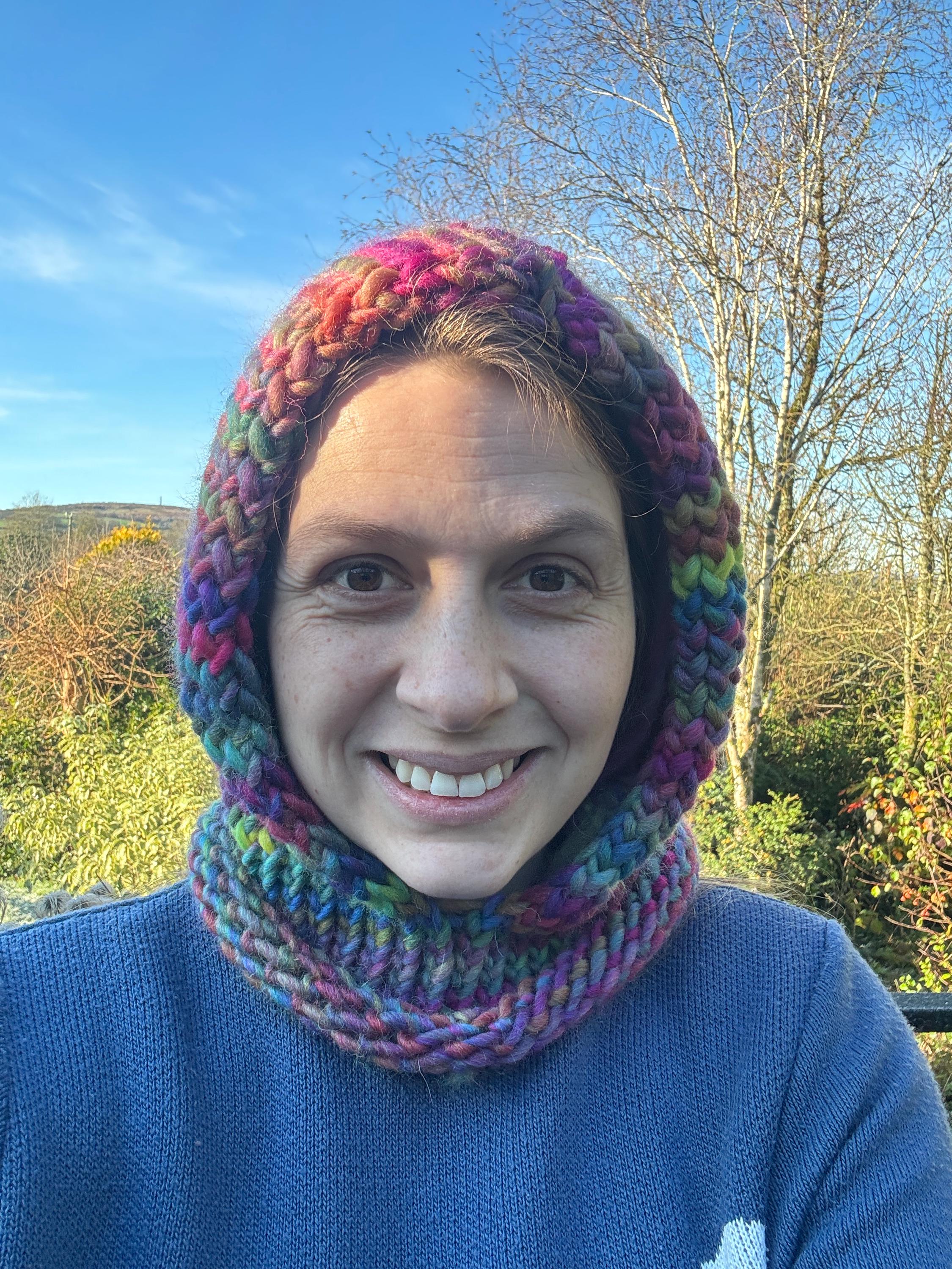 Merino Wool Knitted Hood - Hand Knit Bonnet - Super Chunky Winter Hood