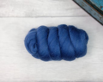 Deep sea blue merino felting wool 25g - wet felting wool - needle felting roving - UK seller