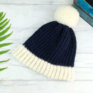 Knitted bobble hat, women&#39;s knitwear, mens winter hat, hand knit hat