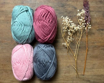 Rockpool Yarn Bundle – Super Chunky 100% Merino Wool | 4 x 100g Balls | Coastal Yarn Pack for Knitting & Crochet | Sea-Inspired