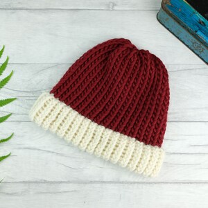 Festive knitwear, Santa knitted hat, toddler xmas hat, Christmas knit hat, men Santa hat