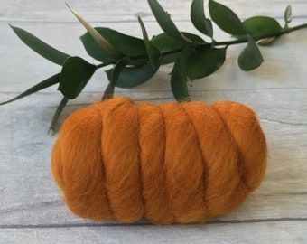 Ginger 25g merino wool needle felting roving wet felting wool for felting pure wool fiber spinning learn to weave natural wool UK