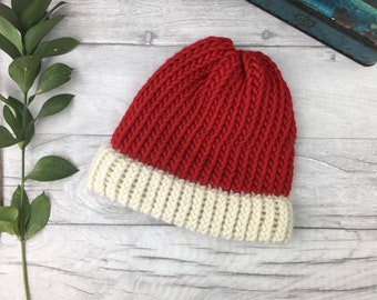 Santa hat, Christmas beanie, Santa beanie, baby first hat, mens Santa hat