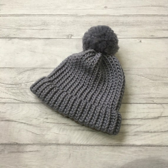dark grey bobble hat