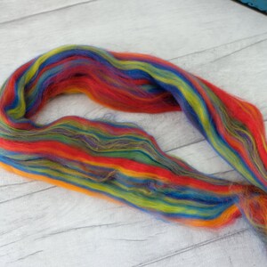 Rainbow roving wool tops, merino wool spinning fiber, weaving wool, felting fibre image 4