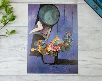 Henri Matisse poster print - blue tones - flowers and pottery