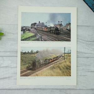 1960s train art print - vintage bookplate print