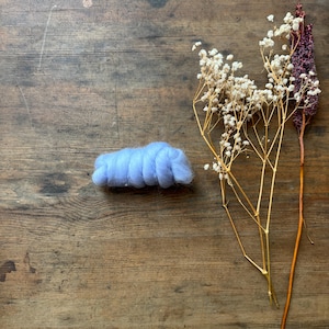 Pale blue merino wool roving - doll making fiber - needle felting wool - wet felting - craft kids