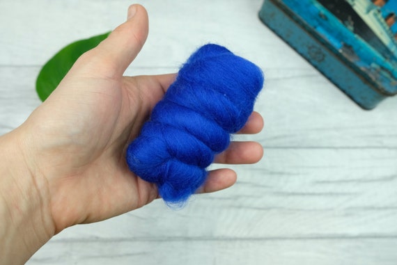 Royal Blue Roving Merino Wool Roving Wool for Felting 