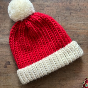 Knitted Santa Hat: Festive Christmas Beanie - Santa Claus Family Matching Hats - Gifts for kids image 5
