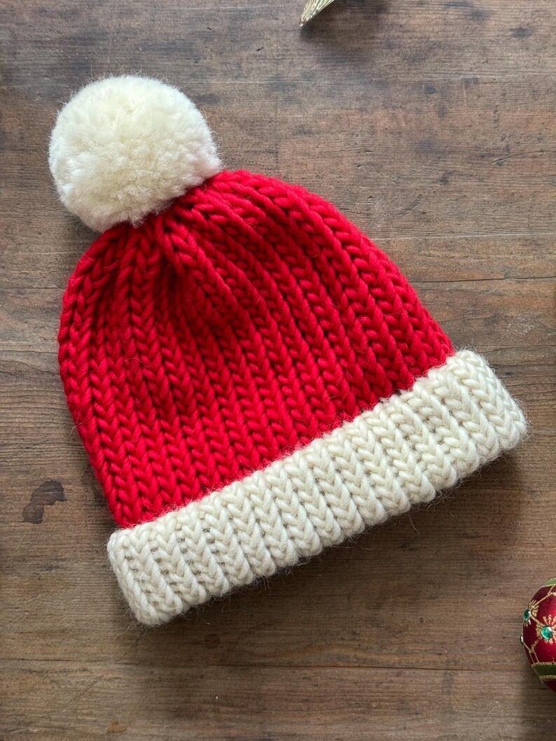 Knitted Santa Hat: Festive Christmas Beanie - Santa Claus Family Matching Hats - Gifts for kids image 5