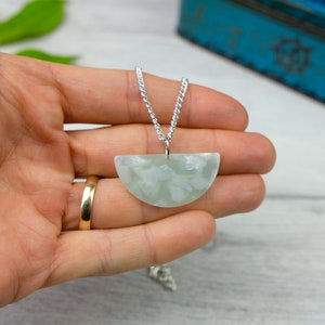 Mint green geometric necklace, gift for her, pastel necklace