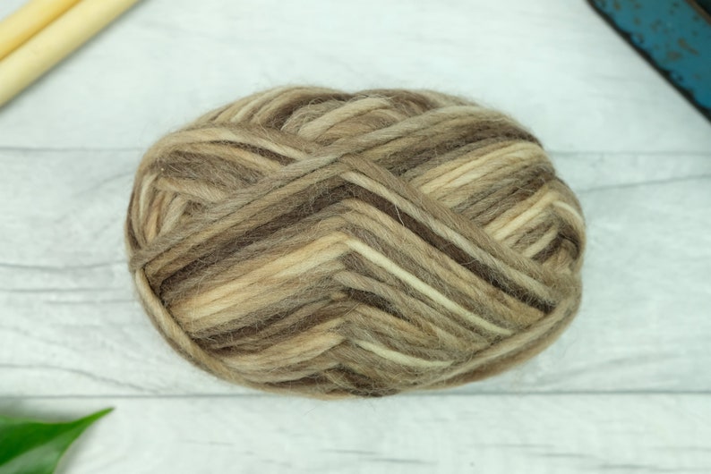 Super chunky space dyed yarn, brown yarn, natural tones image 6