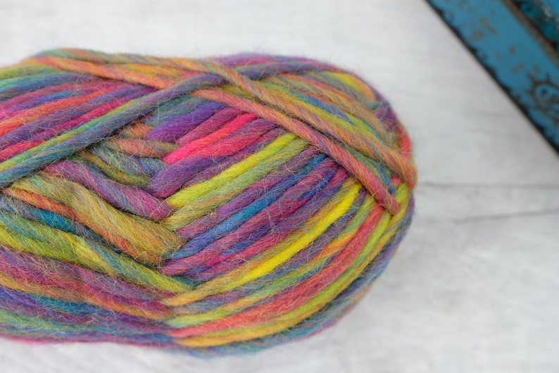 Rainbow yarn, super chunky wool, 100% wool, weaving yarn image 5