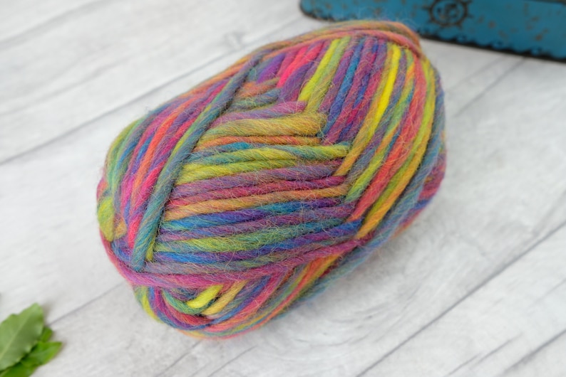 Rainbow yarn, super chunky wool, 100% wool, weaving yarn image 9