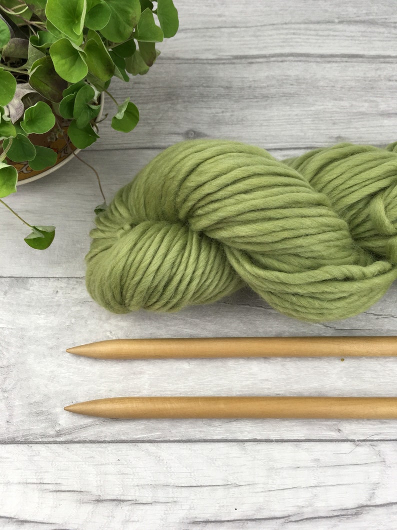 Sage green chunky merino yarn for knitting crochet fibre arts Etsy