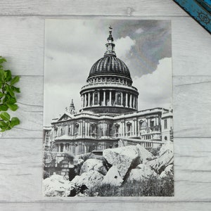 1960s bookplate print of St Paul&#39;s Cathedral in London by Christopher Wren