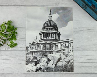 1960s bookplate print of St Paul's Cathedral in London by Christopher Wren