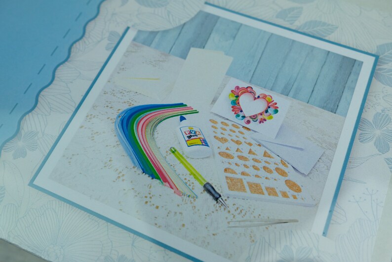 DIY Paper quilling craft kit, paper craft kit, make your own cards image 7