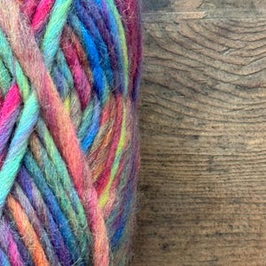 Rainbow Super Chunky Wool Yarn: Self Striping 100% Wool image 9