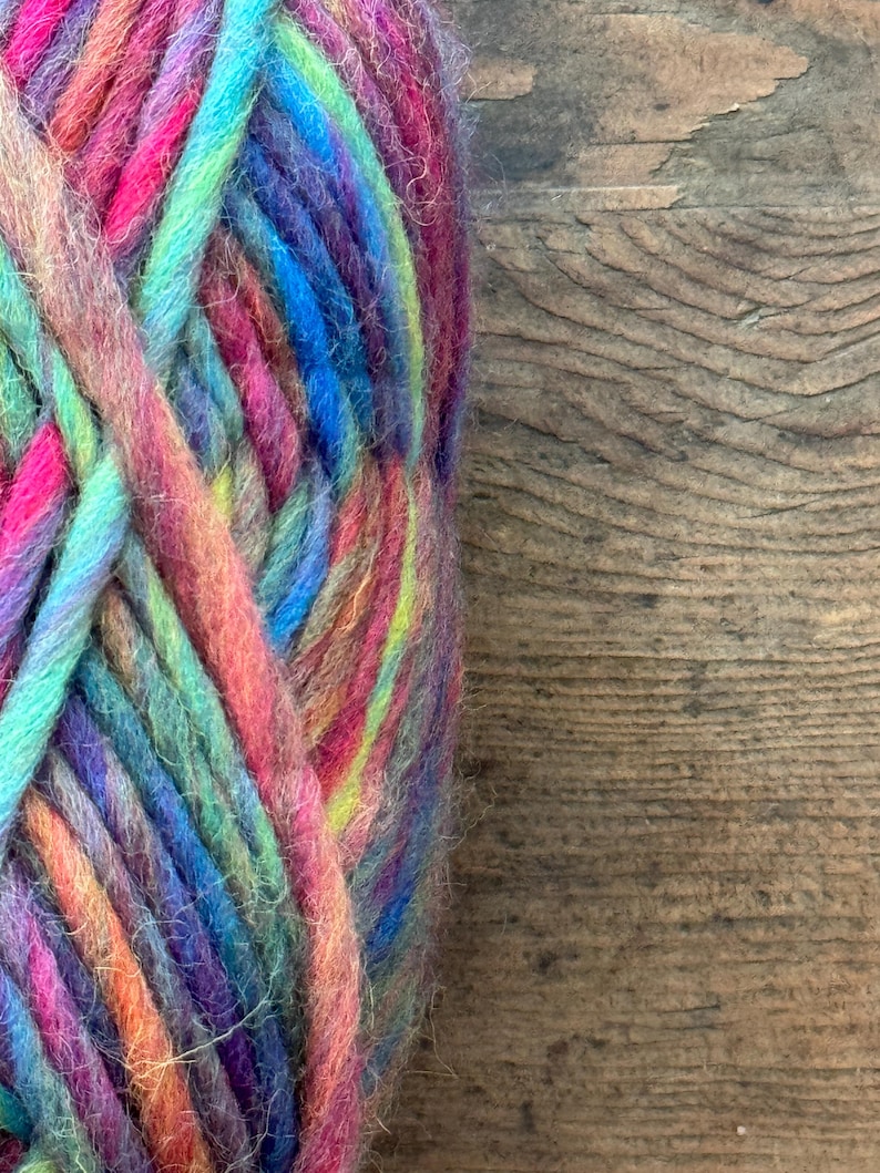 Rainbow Super Chunky Wool Yarn: Self Striping 100% Wool image 9