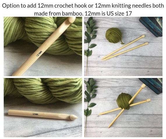 Giant Extreme Crochet Bundle Kit : Peppermint Wooltops & Hook