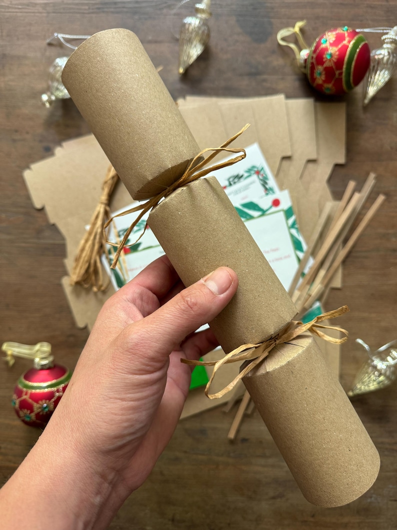 DIY Eco Christmas Cracker Kit | Plastic Free Holiday Craft Kit with Luxury Paper Crowns image 3