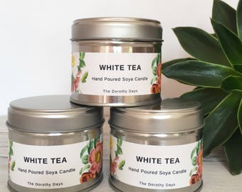 SECONDS White tea soy wax candle - clean fresh scent - soy wax scented candle - tea lover gift - small batch candles