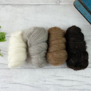 British wool roving pack of Shetland wools - 100g