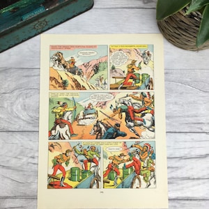 Wydruk komiksu - komiks westernowy w stylu dzikiego zachodu - wydruk na ścianę - prezent dla geeków - plakat retro