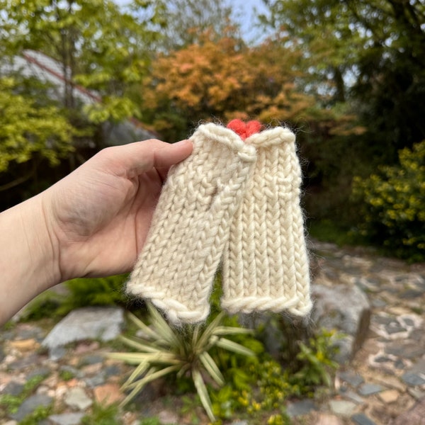 Small child gloves - British wool toddler gloves - fingerless gloves