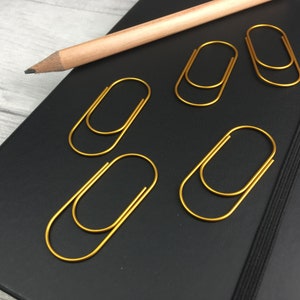 Dark Gold Extra Large Paper Clips - Planner Clips, Set of 5