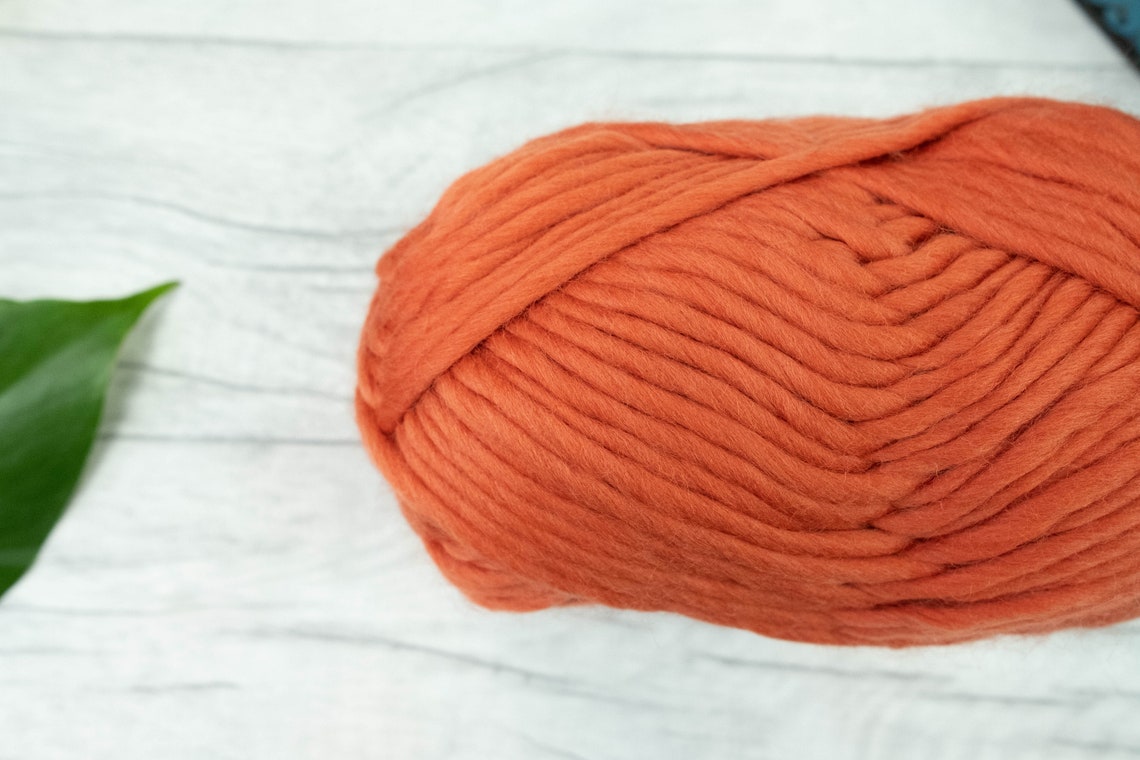 Burnt Orange Yarn Super Chunky Merino Wool Yarn for Etsy UK