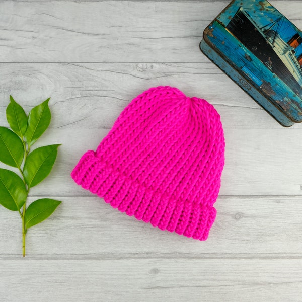 Bonnet rose néon, bonnet de course, cadeau pour coureur, tricots de couleurs vives