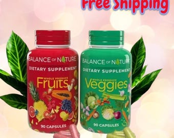 2-Pack Whole Food Fruits & Veggies Capsules | 180 Count Daily Greens Supplement | Plant-Based Nutritional Support