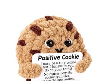 Mini Crochet Cookie – Positive Affirmation Pocket Hug Gift – Handmade Encouragement Decoration