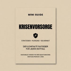 Mini guida alla crisi in PDF Lista di controllo per la preparazione alle emergenze in tedesco Piano di interruzione di corrente Guida introduttiva