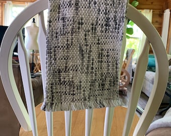 Black and White Handwoven Dish Towel, Woven Cotton Towel, Handmade Tea Towel, Farmhouse Kitchen, Woven Decorative Towel, Cookies and Cream