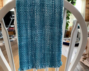 Pano de prato azul tecido à mão, pano de algodão tecido, pano de chá artesanal, cozinha de fazenda, cozinha rústica, pano de chá tecido, Lagoa Azul