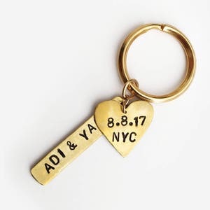 Handstamped Personalized keychain Name Metal keychain Custom personalised gift