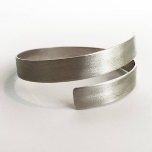 Cuff open Bypass bracelet Silver cuff Handmade bangle Split bracelet Elegant wide bangle