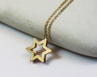 Star of david necklace pendant jewish star necklace Magen david pendant faith necklaces for women Star of david charm gold silver pendant