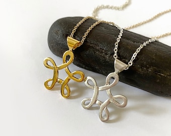 love knot necklace infinity knot pendant sacred geometry necklace endless love necklace meaningful gift jewelry knot symbol necklace