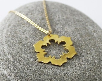 gold flower necklace dainty flower necklace gold flower pendant dainty gold necklace