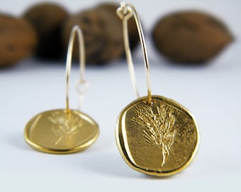 Gold coin earrings hoop earrings gold filled earrings