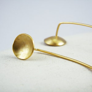 Dome earrings Gold disc earrings Concave earrings Round gold pin earrings Minimalist gold earrings Circle gold earrings