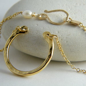 Gold Horseshoe Necklace horseshoe pendant necklace lucky charm necklace