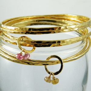 Stacking bracelet set Gold bangle set gold stackable bracelets