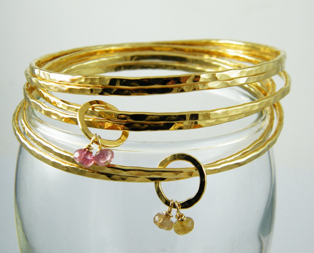 Stacking bracelet set Gold bangle set gold stackable bracelets Etsy