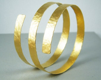 Hammered Gold bangle handmade gold bangle wide bangle